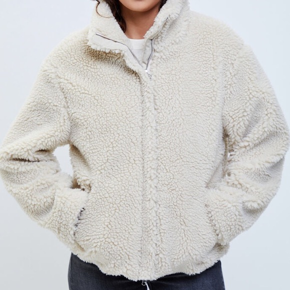 PacSun Ivory Sherpa Jacket - Picture 2 of 5